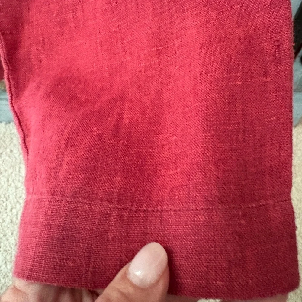 Dark Cherry Red 100% Linen Jacket with 2 patch pockets on front - Picture 3 of 13